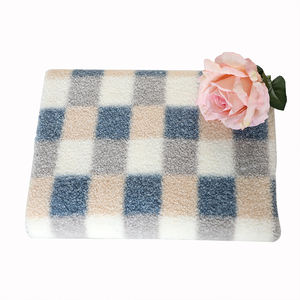 Pelo largo a cuadros Micro grueso piel falsa Sherpa tela Digital <span class=keywords><strong>Faux</strong></span> impreso abrigo impermeable para Niñas para juguetes de tapicería - Product Image 5