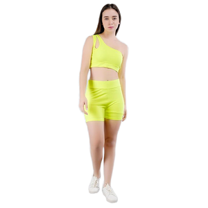 Yoke Custom Front Seamless Women's Yoga Tank <b>Top</b> One-Shoulder Solid Slim Fit Gym Activewear with Custom Logo - Product Image 1