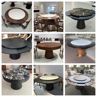 Table à manger de luxe en marbre Tailor de Foshan, plateau tournant réglable et rétractable, style moderne et épuré, ensemble de meubles pour la maison
