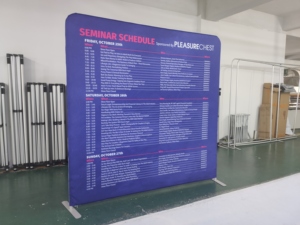 Backdrop Display Pameran Dagang Photo Booth Kain Tension Ukuran 10X8ft yang Dapat Disesuaikan - Product Image 4