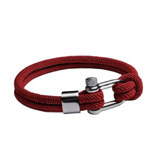 Nylon Clasp rope vòng đeo tay cho nam giới Ngày Valentine Quà Tặng thép không gỉ