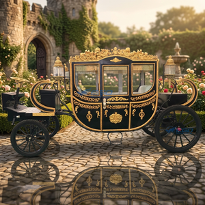 Calèche royale électrique noire de luxe, calèche de mariage noire à quatre roues et calèche de princesse se vendent très bien - Product Image 1