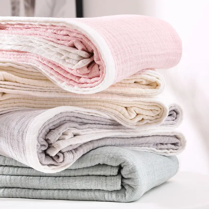ผ้าโปร่งสไตล์ญี่ปุ่นผ้าคอตตอน6ชั้นผ้าห่มบางสำหรับใช้ในสำนักงานโซฟาปรับอากาศใหม่