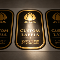 Étiquettes en vinyle dorées personnalisées de luxe, imperméables, résistantes à la chaleur, forte adhérence, impression par estampage à chaud, logo de boutique, autocollants de marque