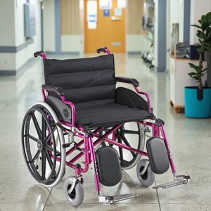Aolike ALK951BC, silla de ruedas Manual de acero funcional directa de fábrica, capacidad de peso rosa, 125kg, reposapiés elevado <span class=keywords><strong>Saet</strong></span> 56cm más ancho - Product Image 2