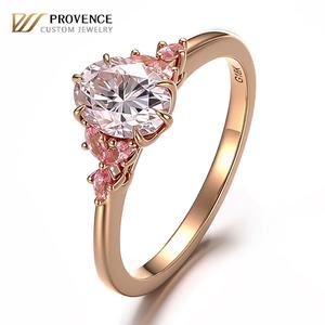 แหวนมอสซาไนต์ทรงรี ใบรับรอง GRA ทองคำแท้ 14k 18k ดีไซน์ใหม่ งานแฮนด์เมด เครื่องประดับสำหรับผู้หญิงและผู้ชาย สำหรับงานหมั้น - Product Image 1