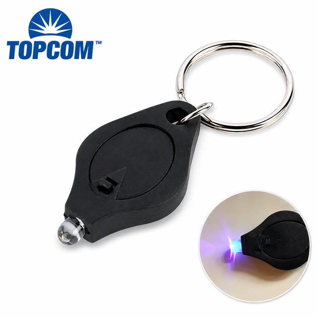 Mini LED UV Keychain Light 365nm 395nm Portable Purple Blacklight Torch for Promotion Gift Money Detection