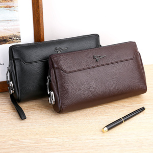 Portafoglio Business in pelle di alta qualità con borsa lunga da uomo marrone nero borsa Casual da uomo a portata di mano borsa con lucchetto - Product Image 2