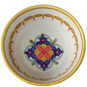 Tazón Redondo de Cerámica de 20 CM / 7.8 Pulgadas con Diseño Renacentista, Hecho a Mano en Italia, BOLO CON DISEGNO RINASCIMENTO 20CM HECHO A MANO en ITALIA - Product Image 3