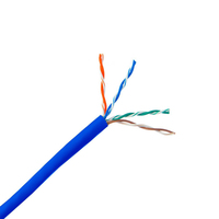 Kotak kabel Ethernet jaringan Rj45 Sftp Cat6 23awg luar ruangan Harga Cat5 Cat5e kategori 5e Utp kabel Bare tembaga Cat5e PVC Core 24AWG