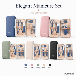 Juego <span class=keywords><strong>Profesional</strong></span> de 16 Piezas de Cortaúñas de Acero Inoxidable, <span class=keywords><strong>Kit</strong></span> de Cuidado Personal con Estuche de Cuero de Lujo OEM - Product Image 1