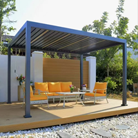 Anpassbare Motorisierte Aluminium-Lamellendach-Pergola, Windbeständig und Regenfest, für Balkon, Garten und Pool, Pulverbeschichtet