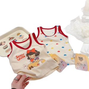 [Personalizzato] Set estivo per bambini in cotone a due pezzi, stile coreano, top per bambini e <span class=keywords><strong>bambine</strong></span>, abbigliamento da casa primavera/estate, senza maniche, con stampa a cartoni animati - Product Image 5