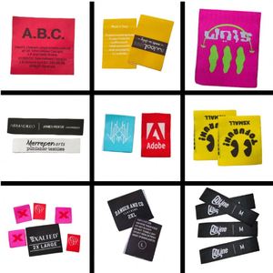 Custom Silicon Clothing Brand <b>Name</b> Logo Sewing Woven <b>Labels</b> Luxury T-Shirt Centerfold Hem Tags <b>Labels</b> for Sweatsuits - Product Image 3