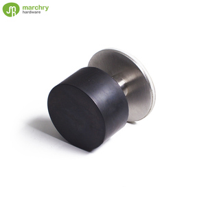 Tope de puerta autoadhesivo, protector de pared, Tope de puerta negro de goma de acero inoxidable montado en la pared - Product Image 1