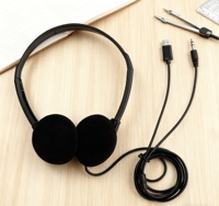 Casque filaire pour enfants en gros, idéal pour l'école et la salle de classe, casque supra-auriculaire 2-en-1 avec écouteurs jetables Type-C et 3,5 mm pour enfants