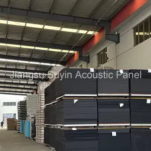 Âm thanh hấp thụ âm thanh akupanel slat Tấm tường màu đen polyester sợi âm thanh tấm MDF