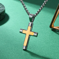 Kalung Liontin Salib Fashion Tahan Air Bahan Stainless Steel 316L Gaya Punk Hip Hop Perhiasan Religius untuk Pria Wanita Hadiah Grosir