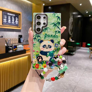 Bambou <span class=keywords><strong>Panda</strong></span> Paillettes Diamant Jolie Samsung S24 Ultra Téléphone Cas PC Étincelant Métal Lentille Couverture Samsung S23 S22 FE Pro Max - Product Image 2