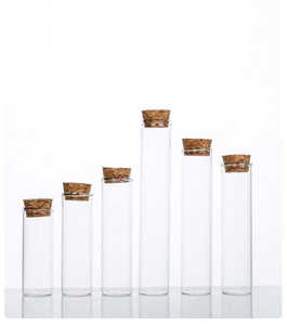 Fiala Tubolare Trasparente in Vetro Borosilicato da 30ml 40ml 50ml 60ml 80ml 100ml con Tappo in Sughero all'Ingrosso - Product Image 2