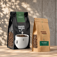 Sacs d'emballage pour grains de café, sacs en Mylar, emballages personnalisés de marque, sacs sous vide pour la vente de grains et la présentation de la marque