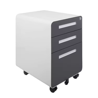 Armoire de rangement mobile en acier moderne à 3 tiroirs, meuble de bureau ou de salon, meuble à dossiers sur pied avec serrure à clé