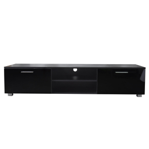 70-Inch TV Stand with Open Shelves Black Metal Media Console Entertainment Center <b>Table</b> Living Room Storage Cabinet - Product Image 6