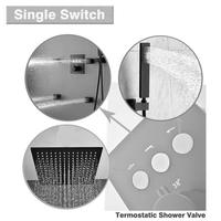 Offre Spéciale : Ensemble de Douche en Laiton Noir avec Contrôle Thermostatique, Jet Pluie et Diverter – Solution Moderne pour Salle de Bain