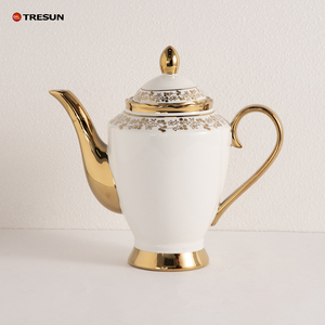 ชุดอาหารค่ำเซรามิกคลาสสิก TRESUN หรูหรา ทำจากพอร์ซเลนเนื้อดี ลายดอกไม้สีทอง จานรูปไข่ ถ้วย ชาม - Product Image 4