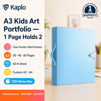 Portefeuille d'art pour enfants A3 8K, dossier de rangement pour œuvres d'art avec pochettes transparentes double face pour enfants, organisateur de collection de certificats