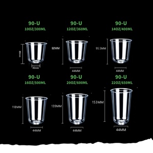 Factory Price 12oz 16oz 22oz Single Wall PET <b>Plastic</b> <b>Cups</b> with Flat Lids 90mm Diameter for Iced Coffee & Cold Drinks - Product Image 4