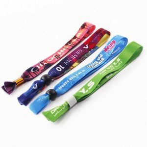 Pulseras de cinta tejida personalizadas con cierre deslizante para conciertos, ecológicas, hechas a mano, de tela de poliéster, con billete de entrada bordado - Product Image 6