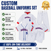Set Jersey Baseball Custom, Pakaian Baseball Anak-Anak Unisex, Seragam Latihan Baseball Klub Tim Lapangan, Kaos dan Celana Pendek Baseball