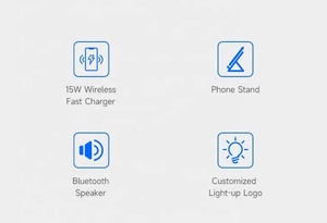 Đặc sản sản phẩm quảng cáo di động không dây sạc 15W có thể gập lại điện thoại đứng tất cả trong một loa - Product Image 5