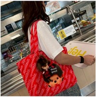 Sac fourre-tout en toile style dessin animé Moomin japonais, coréen, thaïlandais, à deux ouvertures, décontracté, polyvalent, grande capacité