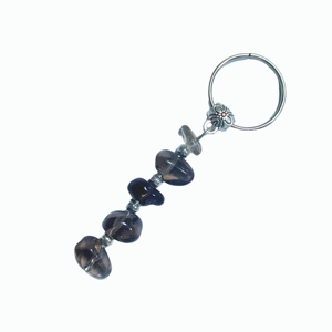 Smoky Quartz Chip Stone Keychain Handmade Crystal Pendant <b>Bag</b> <b>Charm</b> for Daily Wear Energy Decor Gift - Product Image 4