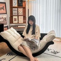 Fauteuil inclinable ergonomique moderne en cuir PU, design ondulé, pour salon, chambre à coucher, hôtel
