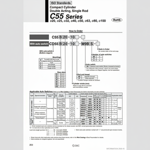 Cylindre compact SMC Pneumatics CD55B25-30M pièces pneumatiques de haute qualité - Product Image 1