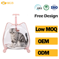 Valise pour animaux de compagnie personnalisée en ABS, entièrement transparente, respirante, type capsule spatiale, sac pour chat, pour l'extérieur, OEM, bagages à main pour les voyages