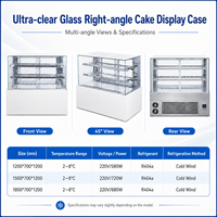 Vitrine Réfrigérée Personnalisée OEM/ODM pour Pâtisseries et Gâteaux, Faible Bruit, Économe en Énergie, avec Éclairage LED et Verre Anti-Buée 45 °   Armoire d'angle