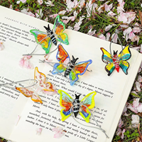 Ornements suspendus en verre en forme de papillon, mignons et colorés, mini décoration pour la maison, le salon et le bureau