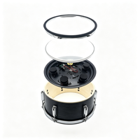 14 *5.5 Inch Black Wood Electric Snare Drums Set Kit with 6 Trigger Pad Portable