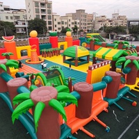 Vente directe d'usine Funcity équipement de location extérieur commercial grand terrain de jeu gonflable en PVC grand parc heureux