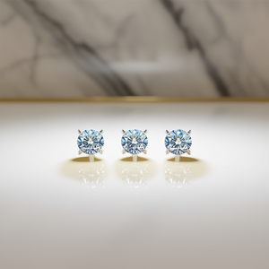 ต่างหูเพชรทรงกลมสีโรสโกลด์ ขนาด 8 มม. ตัวเรือนแบบกรงเล็บ ดีไซน์คลาสสิก เหมาะสำหรับใส่ทุกวัน เครื่องประดับสำหรับทุกเพศ - Product Image 2