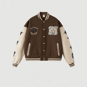 MJ2022定制服装制造商雪尼尔刺绣棒球莱特曼男式夹克 - Product Image 5