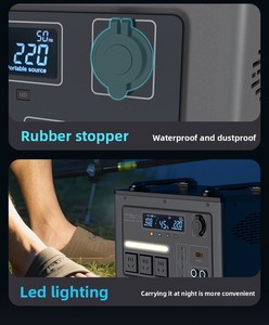 สถานีไฟฟ้าพกพา LiFePO4 2400W 1200Wh ชาร์จเร็ว ความจุสูง 697500mAh เครื่องกำเนิดไฟฟ้าพลังงานแสงอาทิตย์แบบพกพาสำหรับใช้งานกลางแจ้ง พลังงานแสงอาทิตย์แท้สำหรับรถยนต์ - Product Image 4