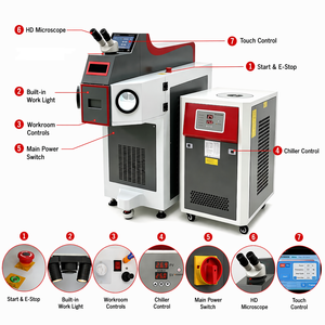 Saldatrice Laser YAG 300W per Gioielli, Saldatrice a Punti per Riparazione Anelli in Oro e Argento, Riempimento Fori, 1064nm - Product Image 2