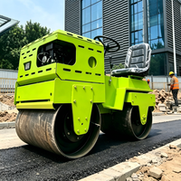 Compacteur routier à double tambour entièrement hydraulique ME080 de 600 kg avec moteur 9 CV, autoporté, pour petits projets de pavage