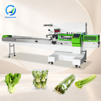 Machine d'emballage horizontale automatique à grande vitesse OCEAN pour feuilles, carottes, sacs, oreillers et barquettes de salade