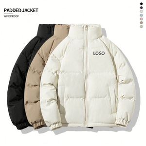 Hot Sale Casual Zipper Coated Oversized Plus Size Winter Thick Warm Men's Custom Logo Bubble Puffer <b>Jacket</b> - Product Image 2
